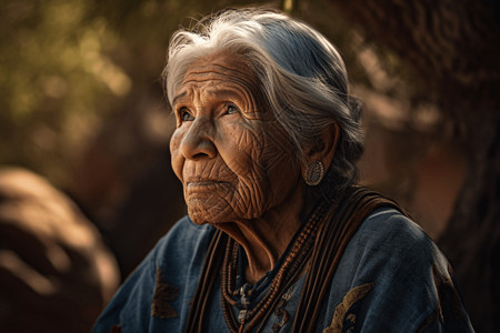 印第安老人图片
