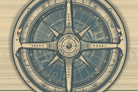 指南针的平面插图图片