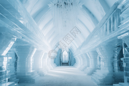 腓特烈堡广角镜头下的冰宫走廊设计图片