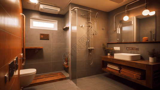 卫生间水管装有热水器的浴室背景