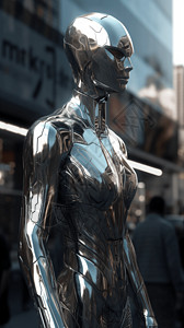 金属质感的人体模型背景图片
