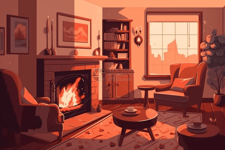 温暖的客厅图片