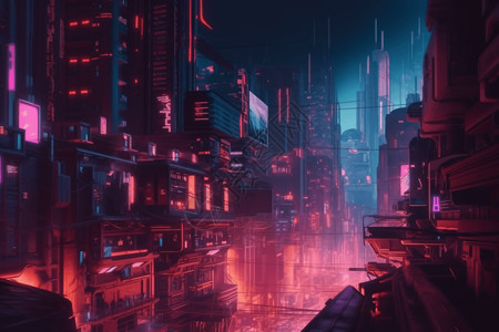 未来主义的城市背景图片