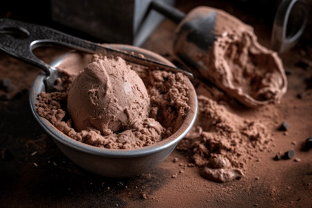 奶油巧克力冰淇淋背景图片