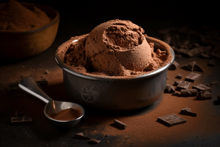 美味的奶油巧克力冰淇淋图片