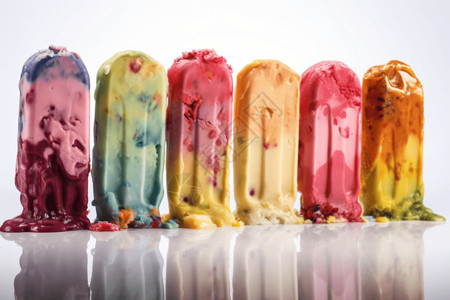 多彩美味冰淇淋美味冰爽的冰淇淋插画