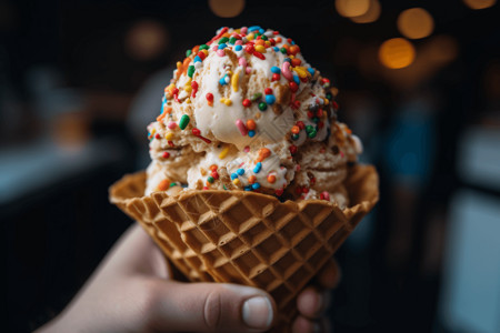 奶油香草冰淇淋背景图片