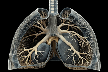 人体肺部的展示视图图片