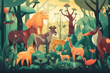 丛林的动物图片