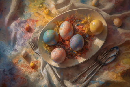 彩蛋绘画背景背景图片