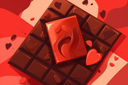 情人节巧克力插图背景图片