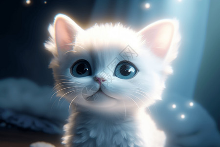 蓝色眼睛猫可爱小猫特写设计图片