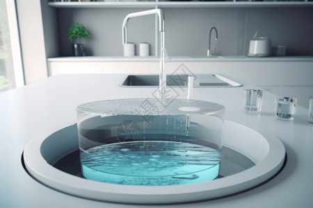 厨房净水家居智能水过滤系统设计图片