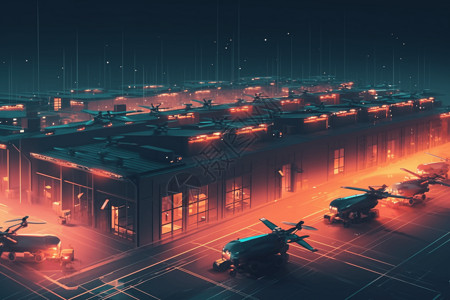 工厂无人机运输背景图片
