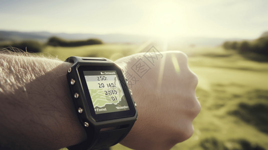 儿童定位手表全球定位系统GPS手表显示定位出高尔夫路信息视图背景