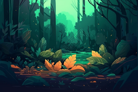 森林生物量插画