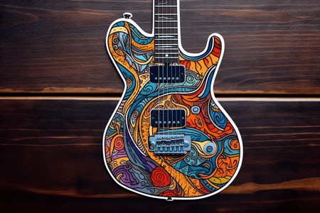 彩色的吉他贴纸图片