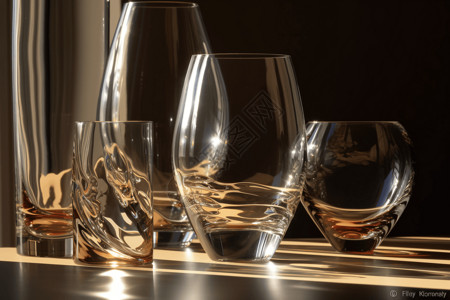 玻璃制品的杯子背景图片
