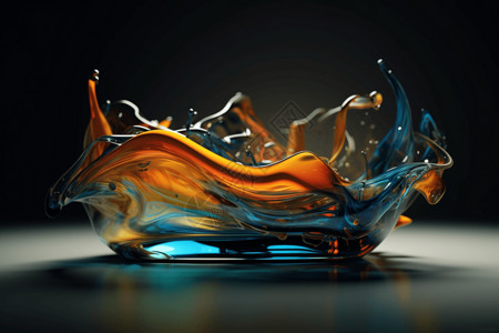 玻璃状流体的抽象背景图片