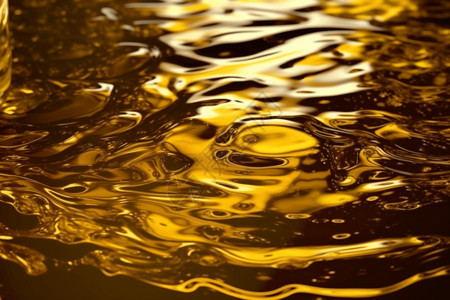 酒杯倒影金黄色的液体设计图片