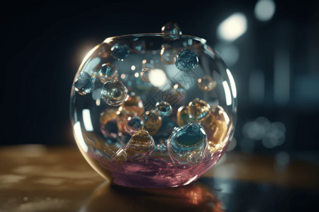 水晶效果气泡效果的玻璃设计图片