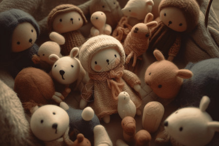 羊毛毡玩具娃娃背景图片