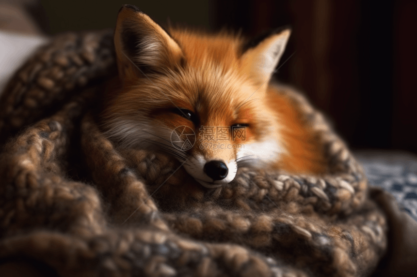一只可爱的毛毡狐狸图片