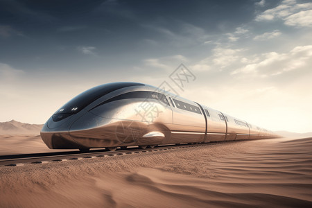沙子轨道科技感氢动力动车设计图片