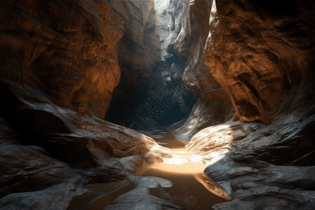 阳光洒金峡谷背景图片