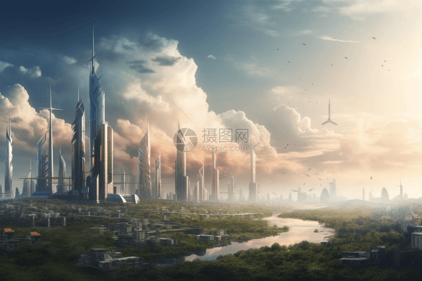 科技风未来城市图片