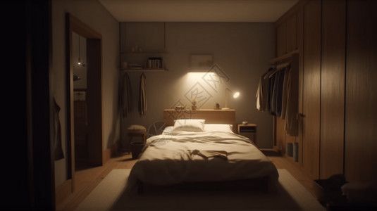 极简主义卧室空间效果图图片