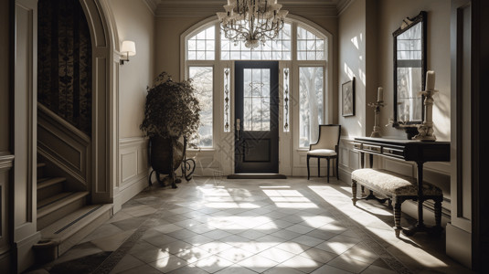 法式洛丽塔法式别墅家居门厅效果图设计图片