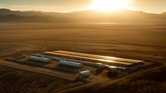 3d鸟瞰图新能源农场3D概念图背景