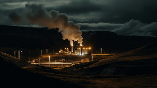 地热发电工厂图图片