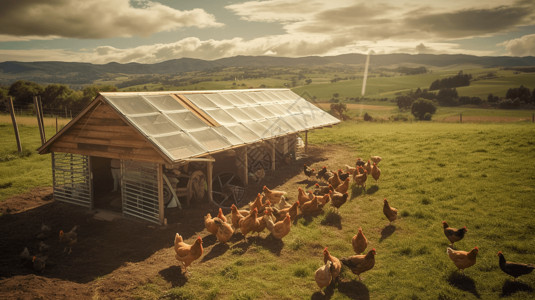 养殖农场技术养鸡舍概念图设计图片
