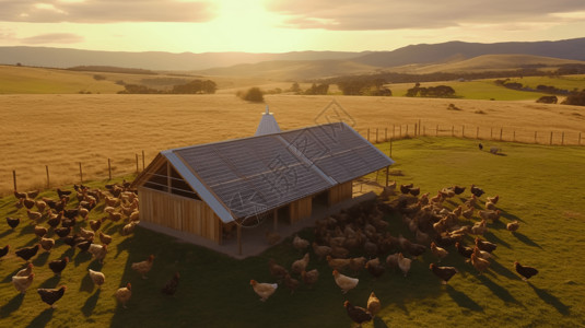 养殖农场技术养鸡舍3D概念图设计图片