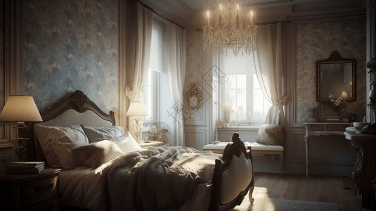 古典欧式欧式家居卧室场景设计图片