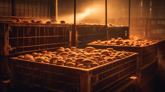 面包工厂创新蘑菇农场3D概念图设计图片