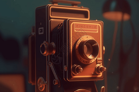 复古的老式相机背景图片
