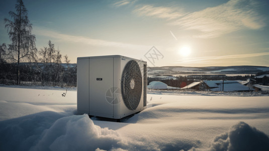 室外空调创新技术热泵设备图设计图片