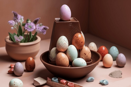 复活节彩蛋装饰背景图片