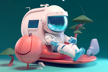 3D立体感宇航员背景图片