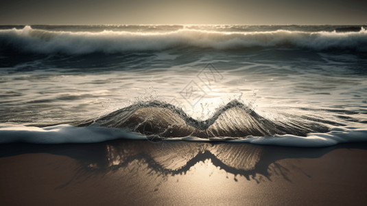 海洋的波浪背景图片