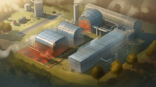 新能源养殖农场3D插图图片