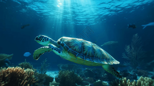 海龟水下图片