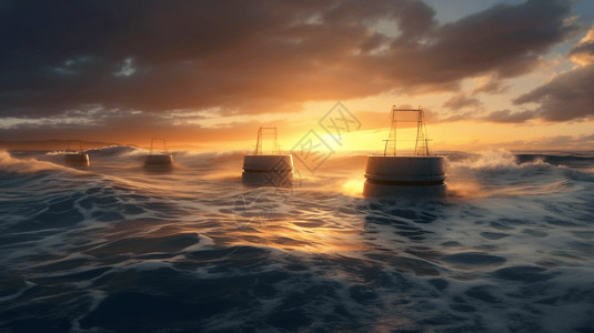 海洋大波能量转换器概念图图片