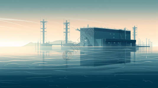 新能源潮汐发电厂的插图图片