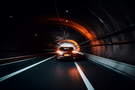 空旷的公路隧道背景图片