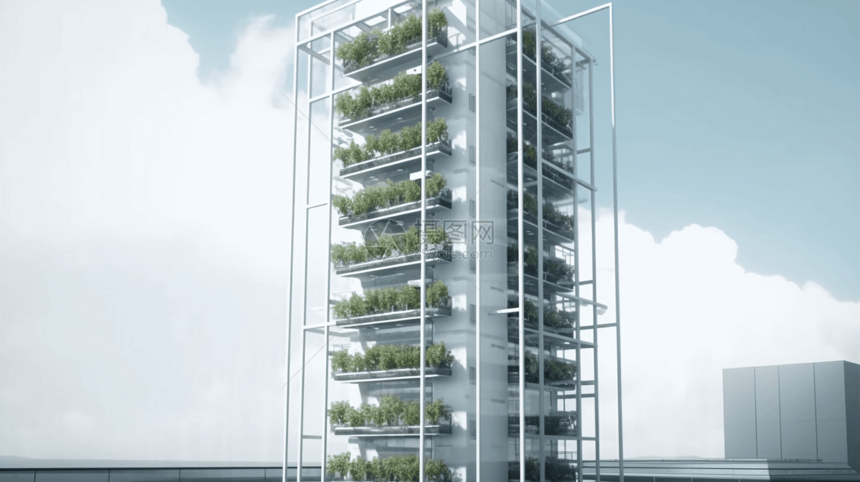 垂直水培农业的高层建筑图片