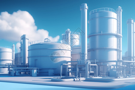 制氢厂的3D概念图背景图片